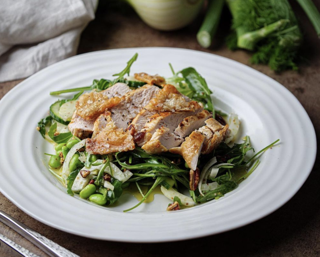 Butter Poached Chicken with Crispy Chicken Skin Fraser's Food